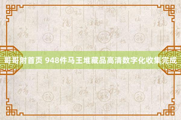 哥哥射首页 948件马王堆藏品高清数字化收集完成