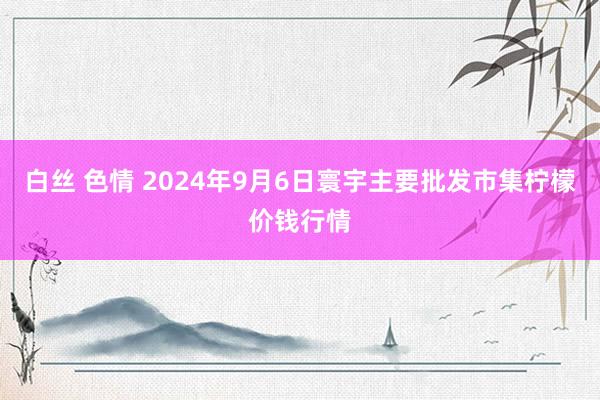 白丝 色情 2024年9月6日寰宇主要批发市集柠檬价钱行情