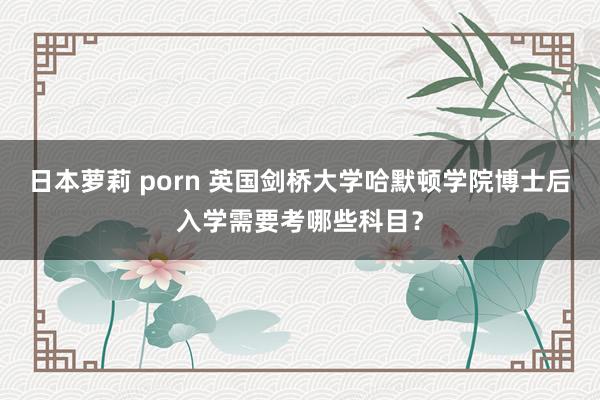 日本萝莉 porn 英国剑桥大学哈默顿学院博士后入学需要考哪些科目？