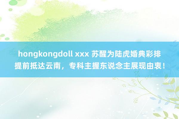 hongkongdoll xxx 苏醒为陆虎婚典彩排提前抵达云南，专科主握东说念主展现由衷！