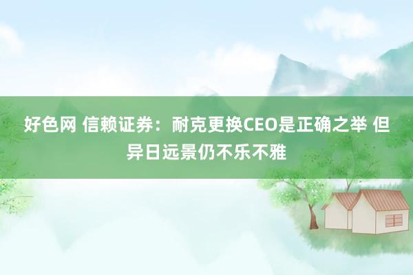 好色网 信赖证券：耐克更换CEO是正确之举 但异日远景仍不乐不雅