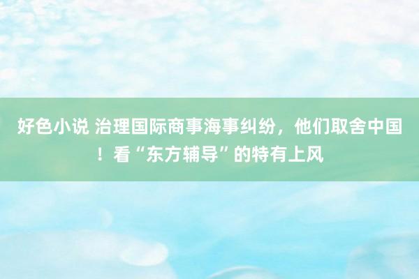 好色小说 治理国际商事海事纠纷，他们取舍中国！看“东方辅导”的特有上风