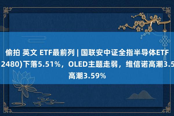 偷拍 英文 ETF最前列 | 国联安中证全指半导体ETF(512480)下落5.51%，OLED主题走弱，维信诺高潮3.59%