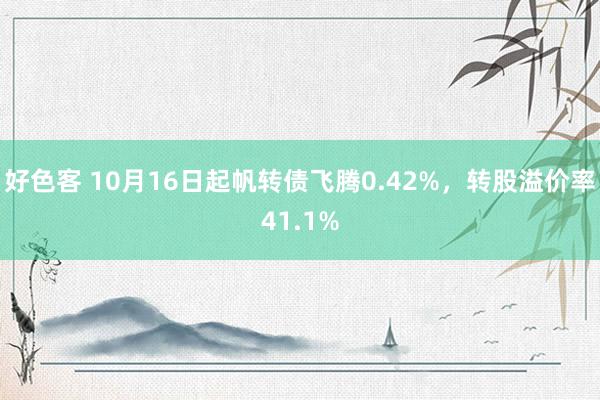 好色客 10月16日起帆转债飞腾0.42%，转股溢价率41.1%