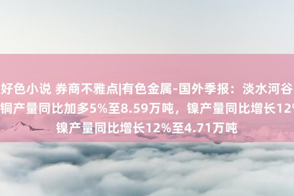 好色小说 券商不雅点|有色金属-国外季报：淡水河谷2024Q3矿产铜产量同比加多5%至8.59万吨，镍产量同比增长12%至4.71万吨