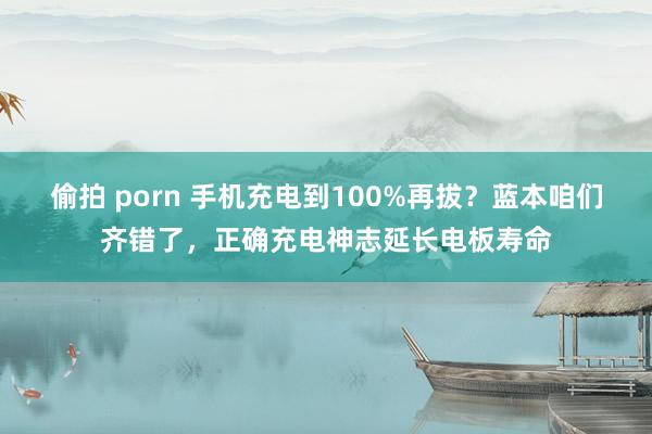 偷拍 porn 手机充电到100%再拔？蓝本咱们齐错了，正确充电神志延长电板寿命