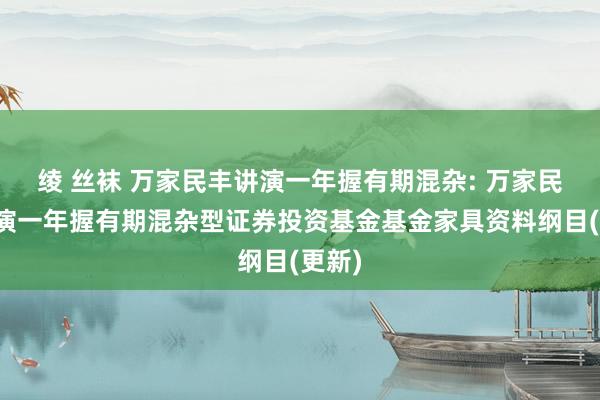 绫 丝袜 万家民丰讲演一年握有期混杂: 万家民丰讲演一年握有期混杂型证券投资基金基金家具资料纲目(更新)