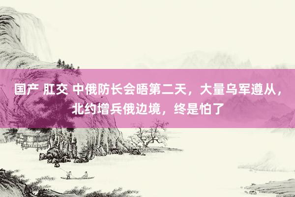 国产 肛交 中俄防长会晤第二天，大量乌军遵从，北约增兵俄边境，终是怕了