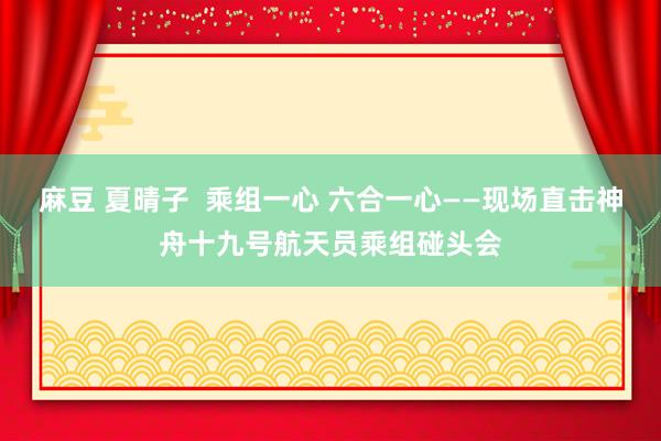 麻豆 夏晴子  乘组一心 六合一心——现场直击神舟十九号航天员乘组碰头会