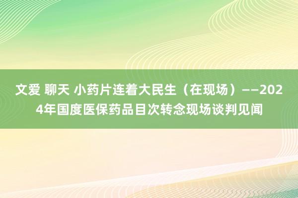 文爱 聊天 小药片连着大民生（在现场）——2024年国度医保药品目次转念现场谈判见闻