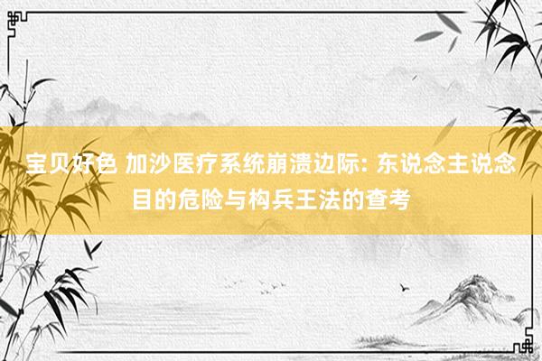 宝贝好色 加沙医疗系统崩溃边际: 东说念主说念目的危险与构兵王法的查考