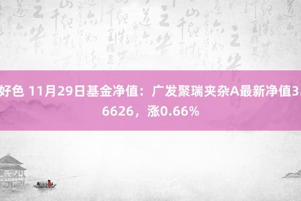 好色 11月29日基金净值：广发聚瑞夹杂A最新净值3.6626，涨0.66%