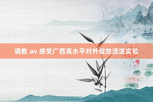 调教 av 感受广西高水平对外绽放活泼实验