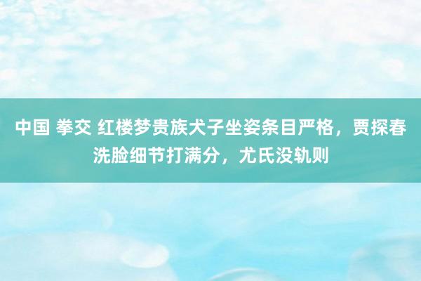 中国 拳交 红楼梦贵族犬子坐姿条目严格，贾探春洗脸细节打满分，尤氏没轨则