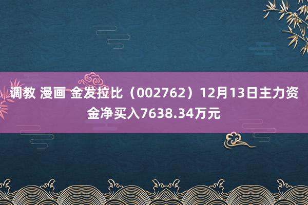 调教 漫画 金发拉比（002762）12月13日主力资金净买入7638.34万元