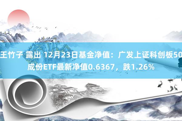 王竹子 露出 12月23日基金净值：广发上证科创板50成份ETF最新净值0.6367，跌1.26%