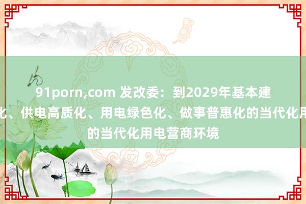 91porn，com 发改委：到2029年基本建成办电方便化、供电高质化、用电绿色化、做事普惠化的当代化用电营商环境