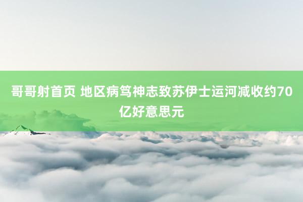 哥哥射首页 地区病笃神志致苏伊士运河减收约70亿好意思元