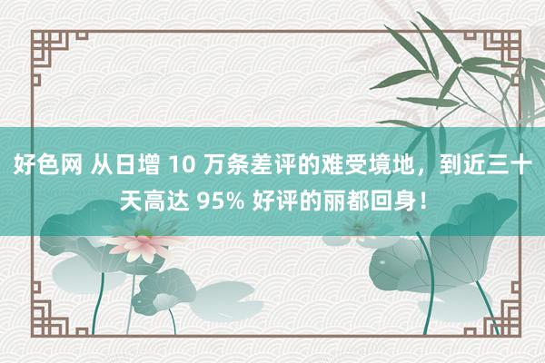 好色网 从日增 10 万条差评的难受境地，到近三十天高达 95% 好评的丽都回身！