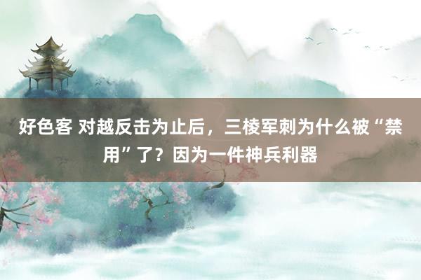 好色客 对越反击为止后，三棱军刺为什么被“禁用”了？因为一件神兵利器