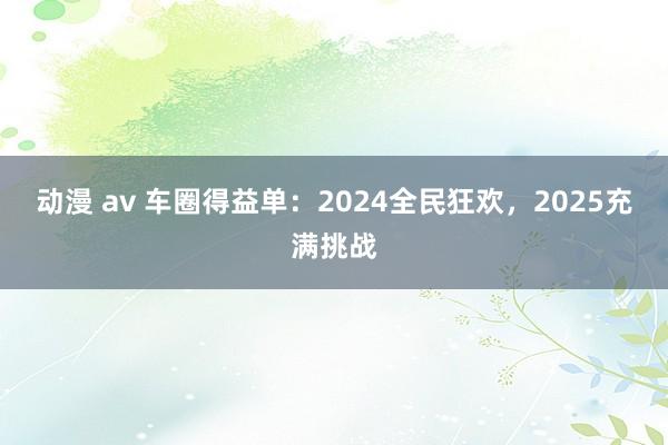 动漫 av 车圈得益单：2024全民狂欢，2025充满挑战