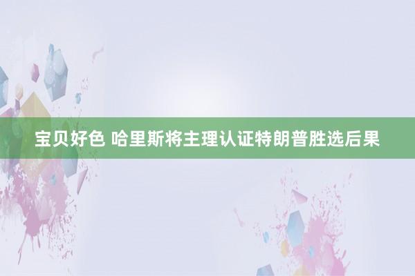 宝贝好色 哈里斯将主理认证特朗普胜选后果