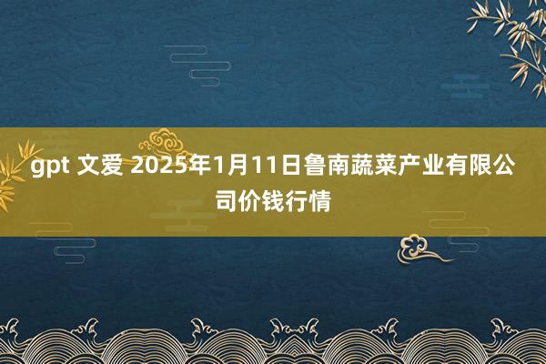 gpt 文爱 2025年1月11日鲁南蔬菜产业有限公司价钱行情