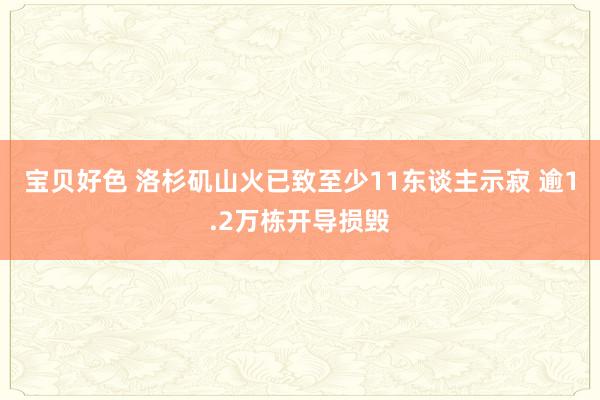 宝贝好色 洛杉矶山火已致至少11东谈主示寂 逾1.2万栋开导损毁