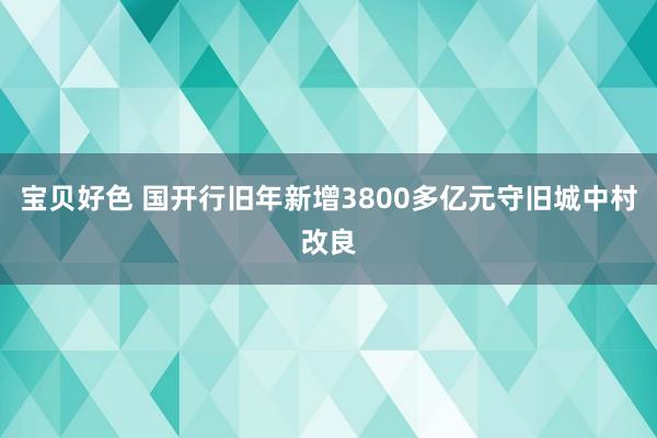 宝贝好色 国开行旧年新增3800多亿元守旧城中村改良