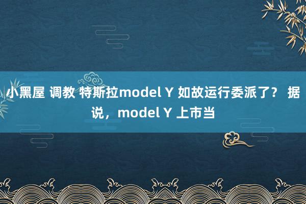 小黑屋 调教 特斯拉model Y 如故运行委派了？ 据说，model Y 上市当